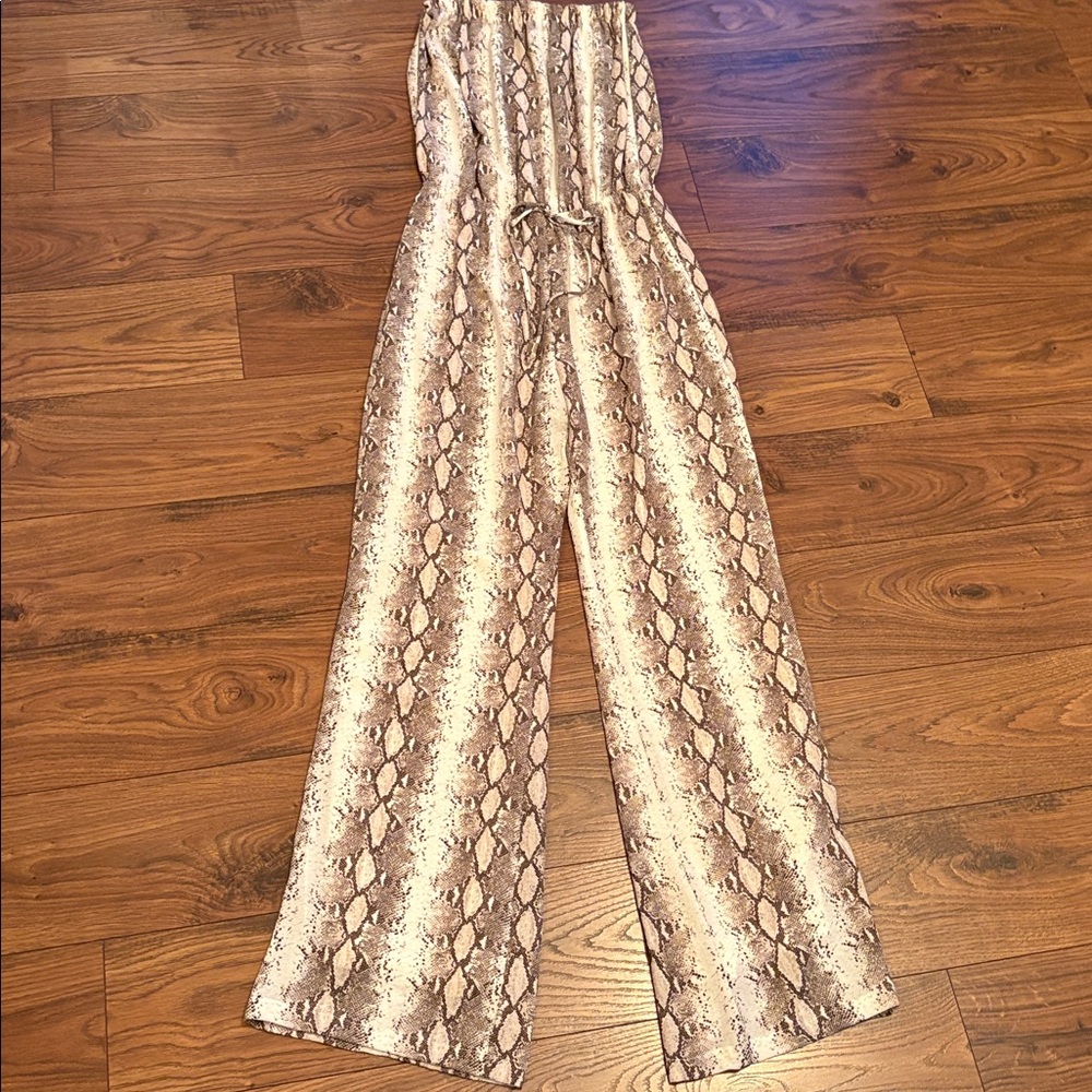 Single Los Angeles Snake Print Strapless One Piece